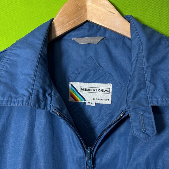 Vintage Members Only Blue Racer Jacket Mens 42 Europe Craft 80s Windbreaker - Picture 2 of 5